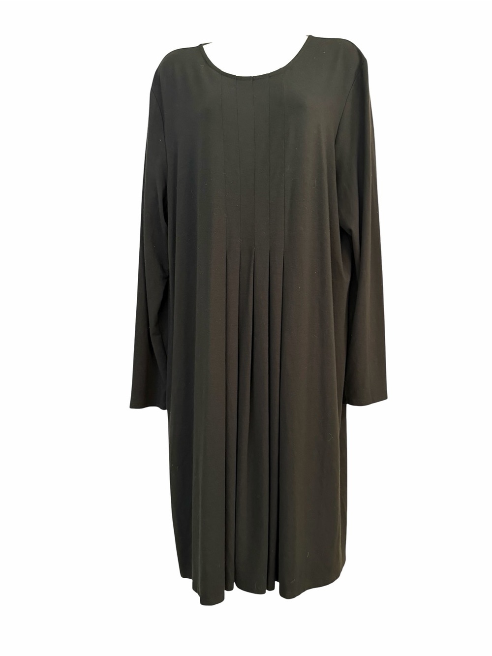 J. Jill Wearever Collection Black Pleated Dress Size XL Ponte Jersey Knit Shift